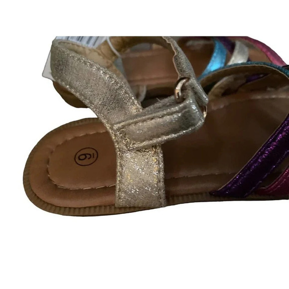 NEW Girl Sandals Colorful US Toddler 5 Spring Summer Ready Dress Sandals - Picture 7 of 7